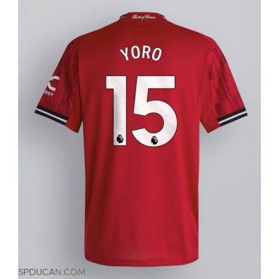 Muški Nogometni Dres Manchester United Leny Yoro #15 Domaci 2025-26 Kratak Rukav Muški Nogometni Dres Manchester United Leny Yoro #15 Domaci 2025-26 Kratak Rukav